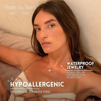 Goldene Sonnenanhänger Halskette Damen – 18K Edelstahl