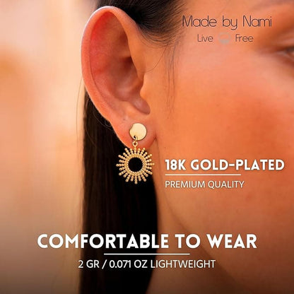 Set Goldene Sonnen Ohrringe – Boho Schmuck