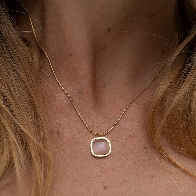 Goldene Edelstein Halskette Damen