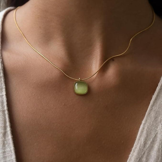 Goldene Edelstein Halskette Damen