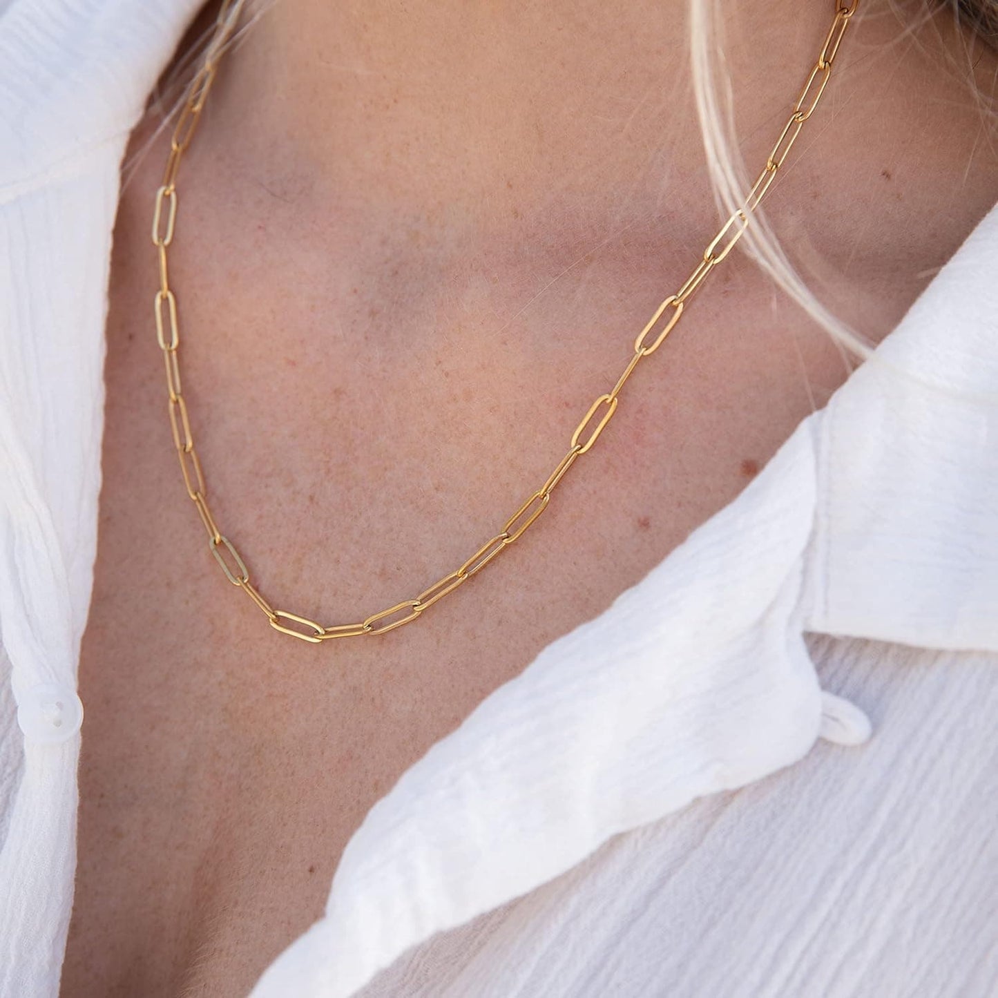 Goldene Gliederkette Herren 60 cm