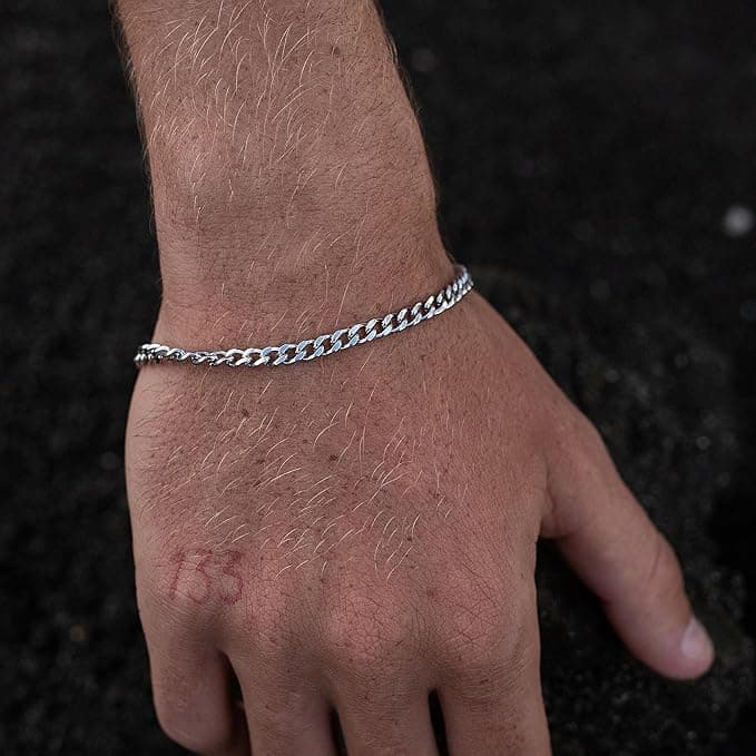 Silber Edelstahl Gliederarmband Herren