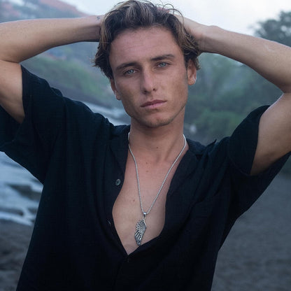 Viking Flügelkette Herren – Edelstahl Anhänger Silber