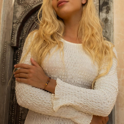 Goa " Tiger Beads" Armband - Boho Perlenarmband Damen