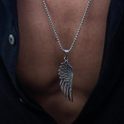 Viking Flügelkette Herren – Edelstahl Anhänger Silber