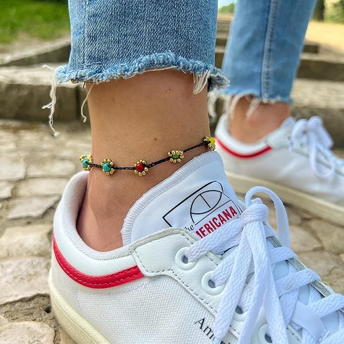 Boho Blumen Fußkettchen