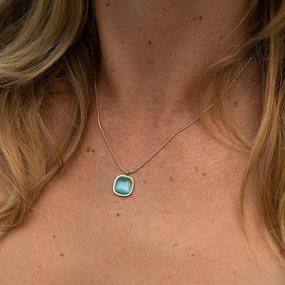 Goldene Edelstein Halskette Damen