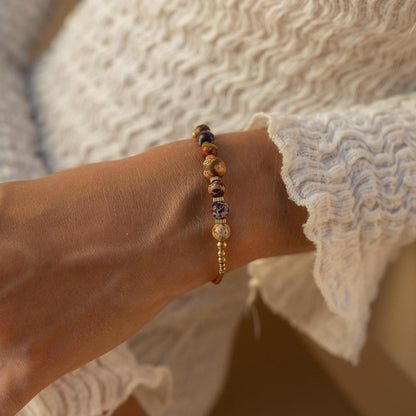 Goa " Tiger Beads" Armband - Boho Perlenarmband Damen