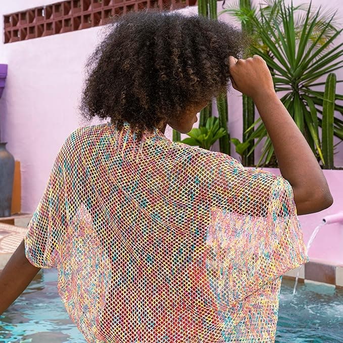 Boho Poncho Damen – Buntes Festival & Strand Outfit