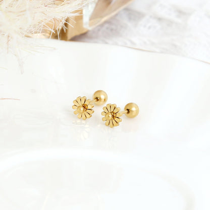 Blumen Ohrstecker - Gold