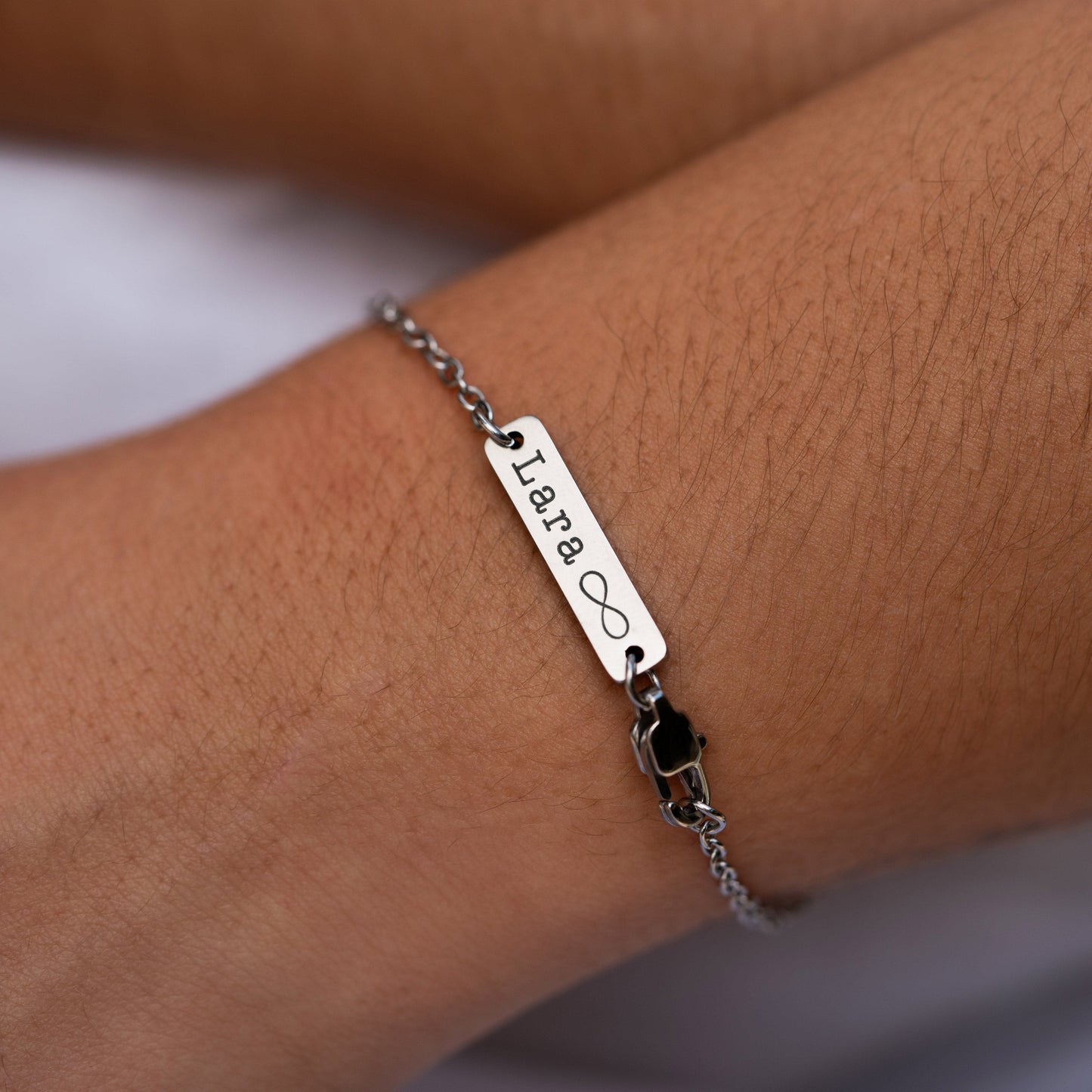 Armband  aus Edelstahl – Silber Rundankerkette