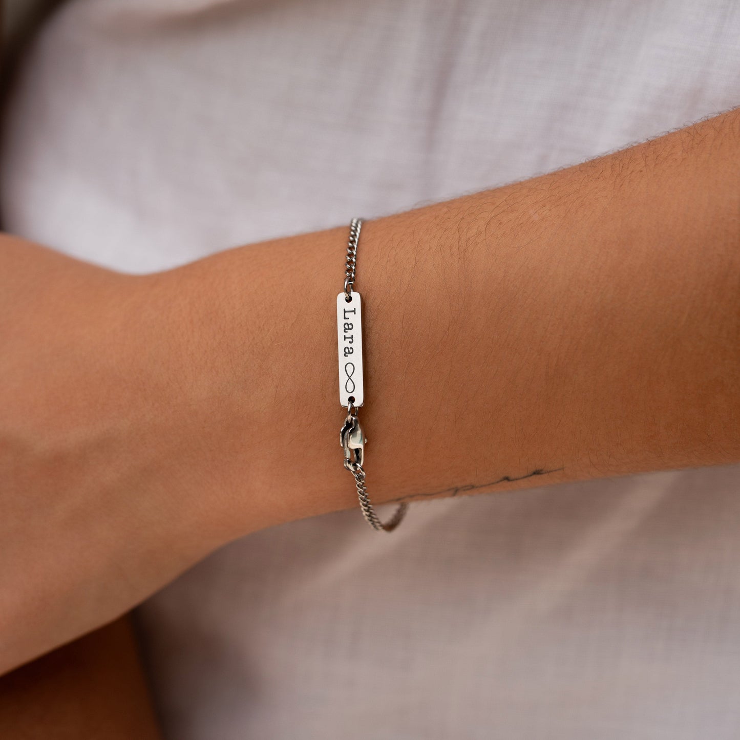 Armband aus Edelstahl – Silber Weizen