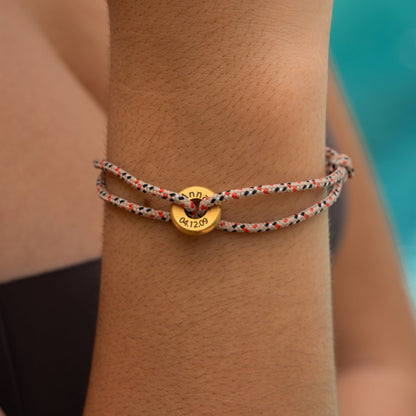 Armband mit Edelstahl-Ring und Kordelband
