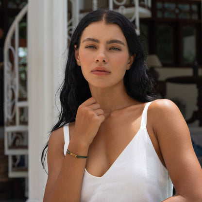 Personalisierbares Armband mit Plättchen – Grün