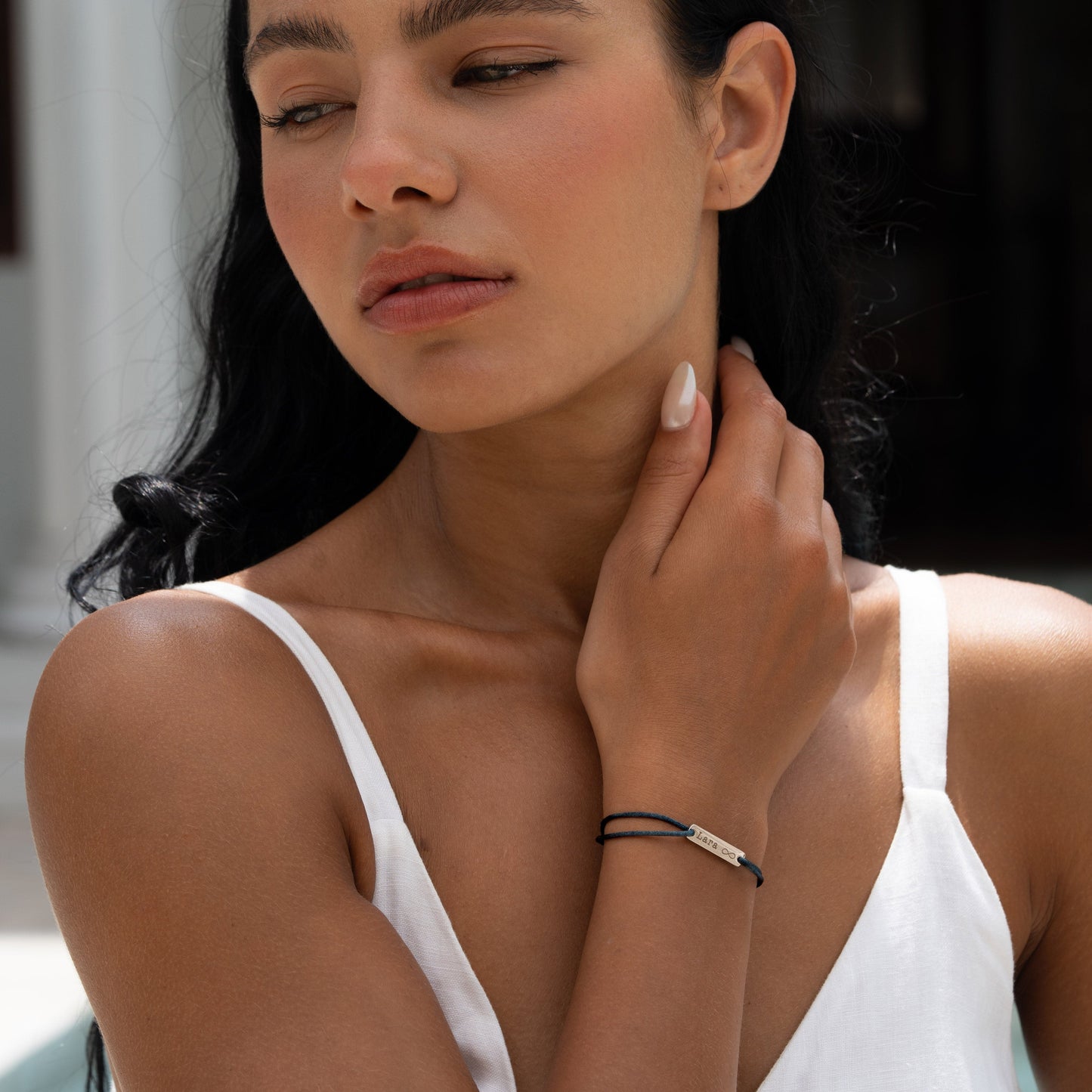 Armband mit Plättchen – Blau