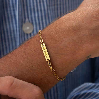Armband aus Edelstahl – Gold Figaro