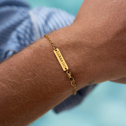 Armband aus Edelstahl – Gold Rundankerkette