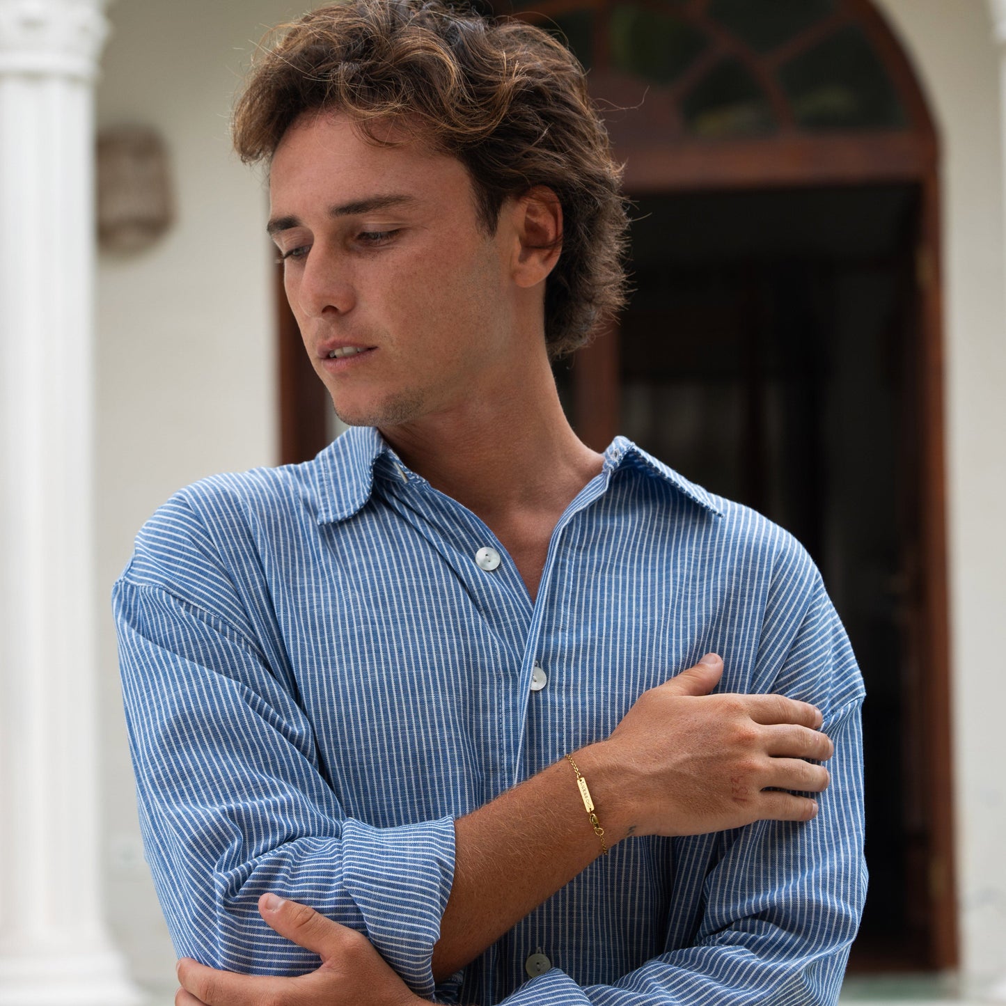 Armband aus Edelstahl – Gold Rundankerkette