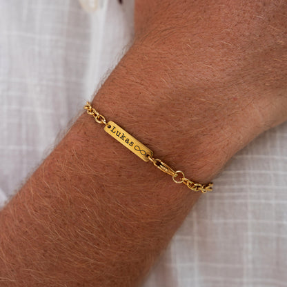 Armband aus Edelstahl – Gold Rundankerkette