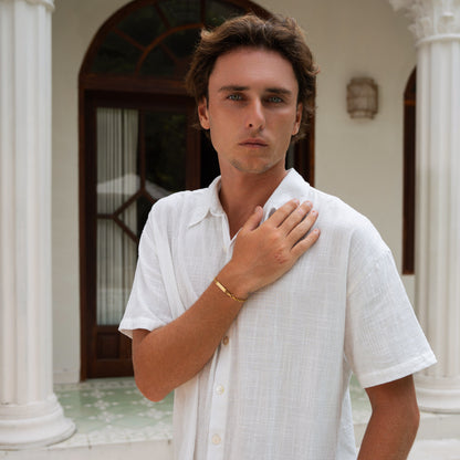 Armband aus Edelstahl – Gold Rundankerkette