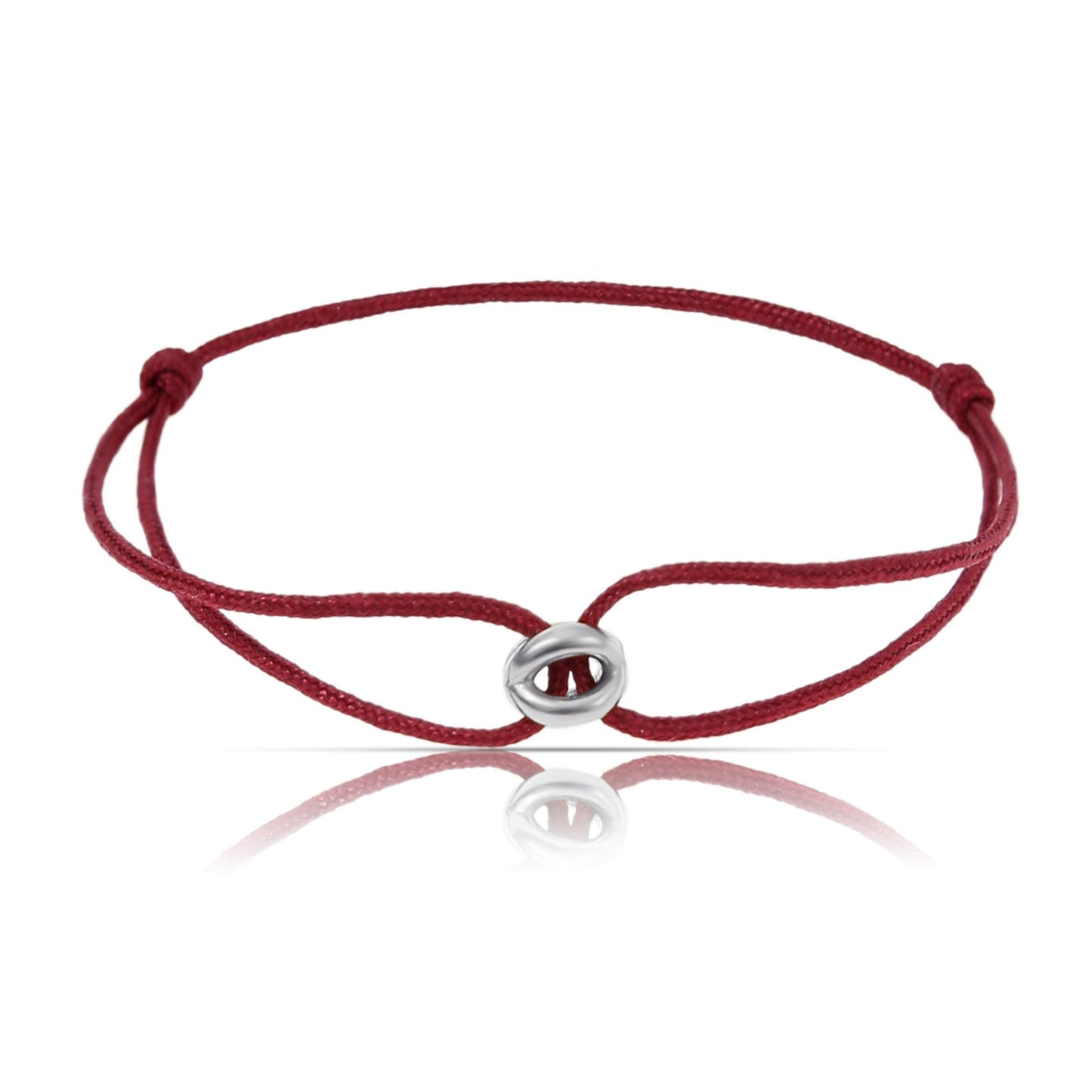 Silver Bead Armband - Rot