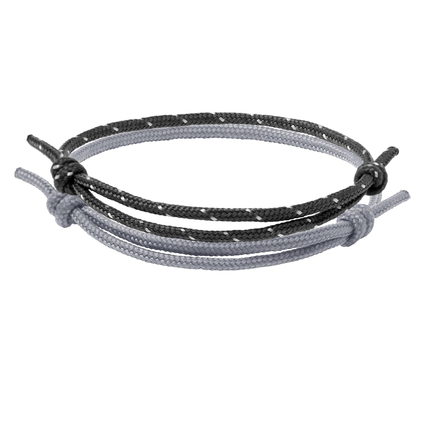 Surfer Armband 2er Set Schwarz & Grau – Wasserfest & Handgefertigt