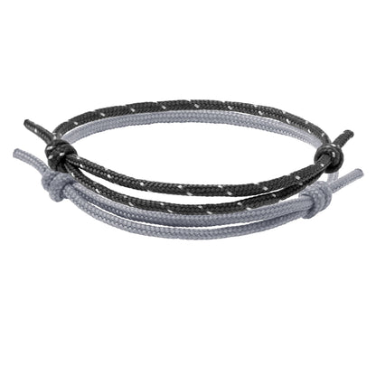 Surfer Armband 2er Set Schwarz & Grau – Wasserfest & Handgefertigt