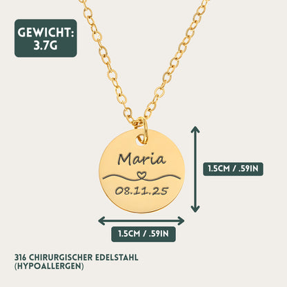Personalisierte Kette in Gold, Silber & Rosé – Wunschgravur mit Name, Text & Symbol (40+5 cm)