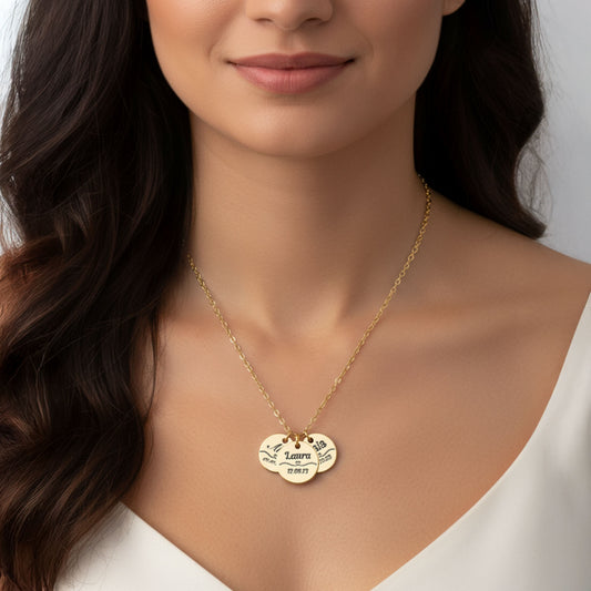 Personalisierte Kette in Gold, Silber & Rosé – Wunschgravur mit Name, Text & Symbol (40+5 cm)