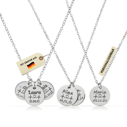 Personalisierte Kette in Gold, Silber & Rosé – Wunschgravur mit Name, Text & Symbol (40+5 cm)