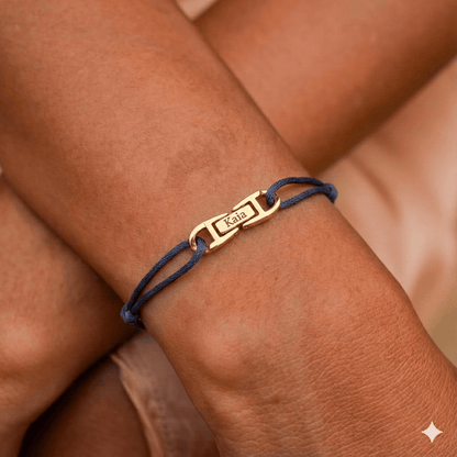 Armband mit Karabiner Edelstahl – Blau