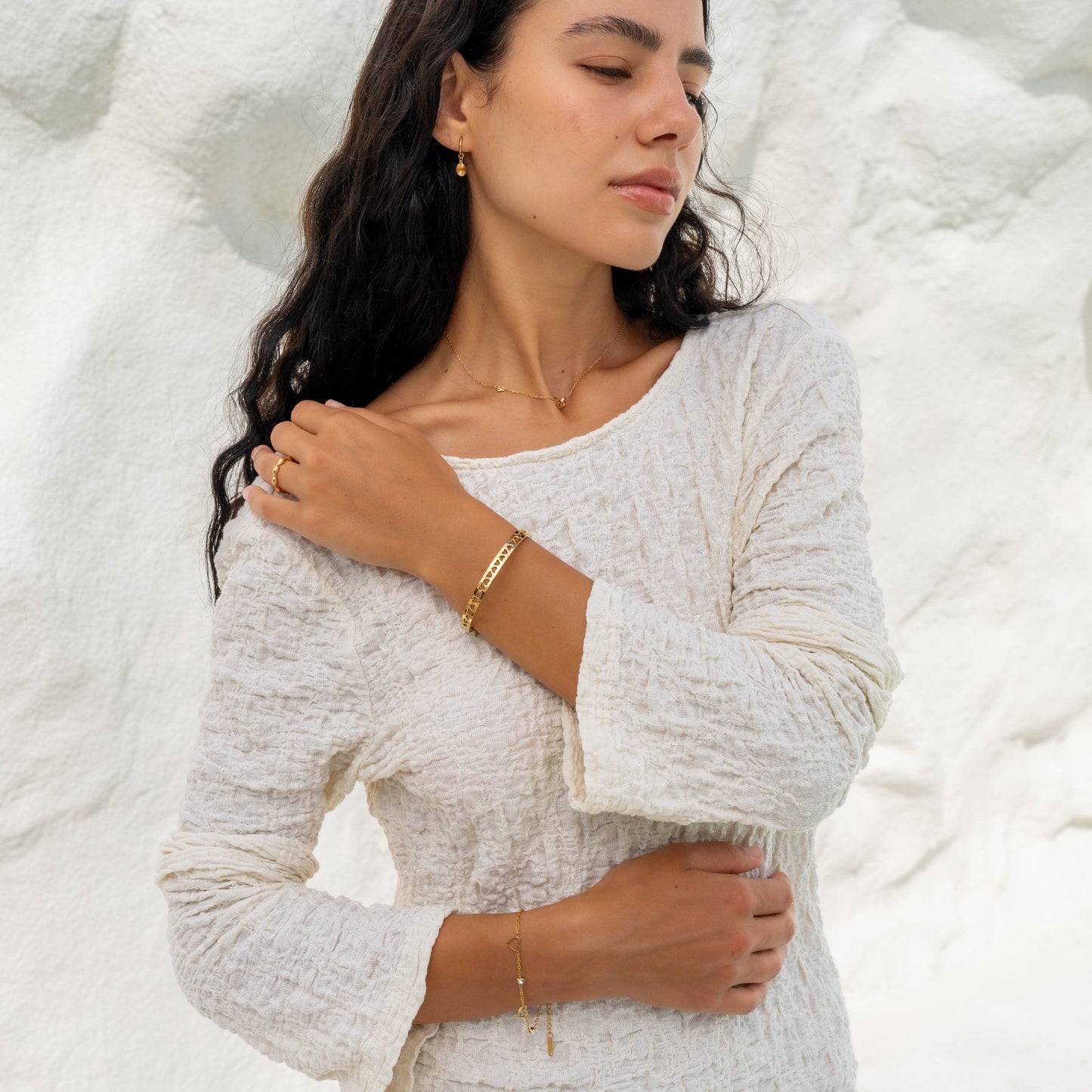 Goldene Mandala Creolen – Edelstahl, Wasserfest