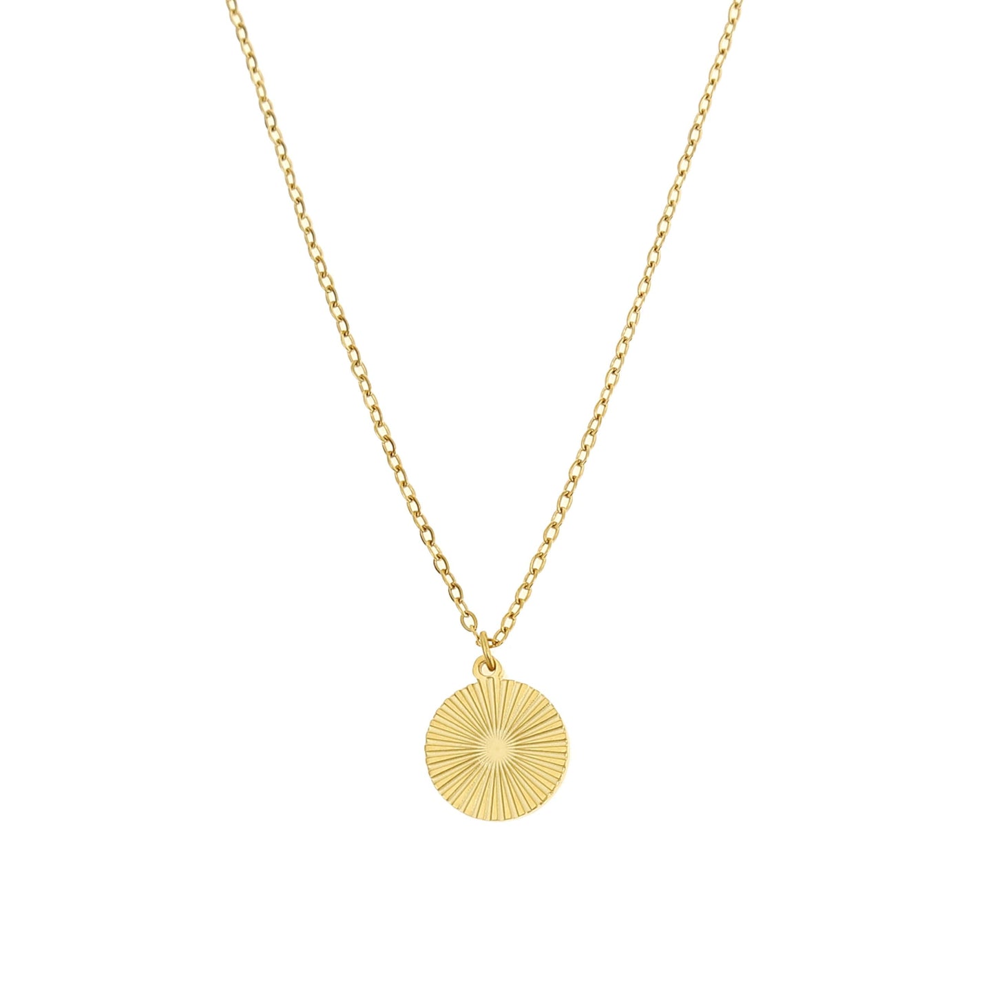 Goldene Sonnenanhänger Halskette Damen – 18K Edelstahl