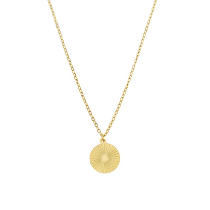 Goldene Sonnenanhänger Halskette Damen – 18K Edelstahl