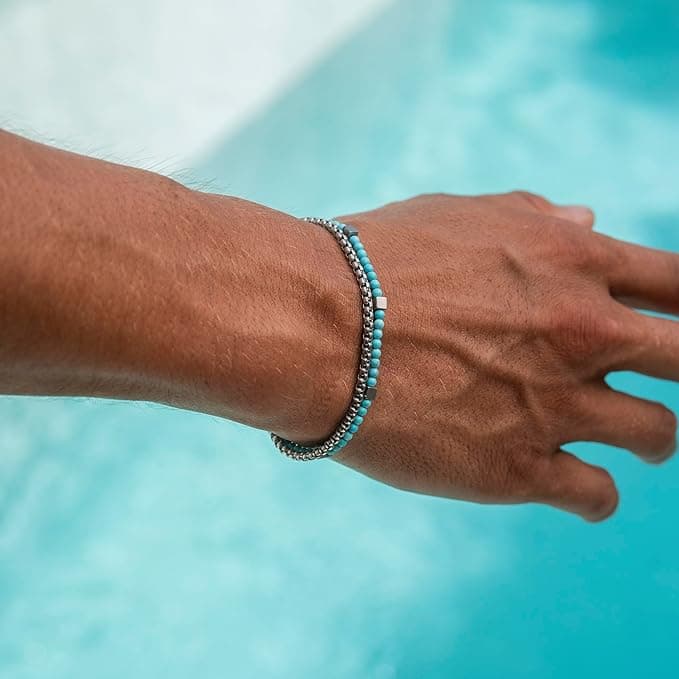 Herren Armband Edelstahl – Doppelt & Wasserfest