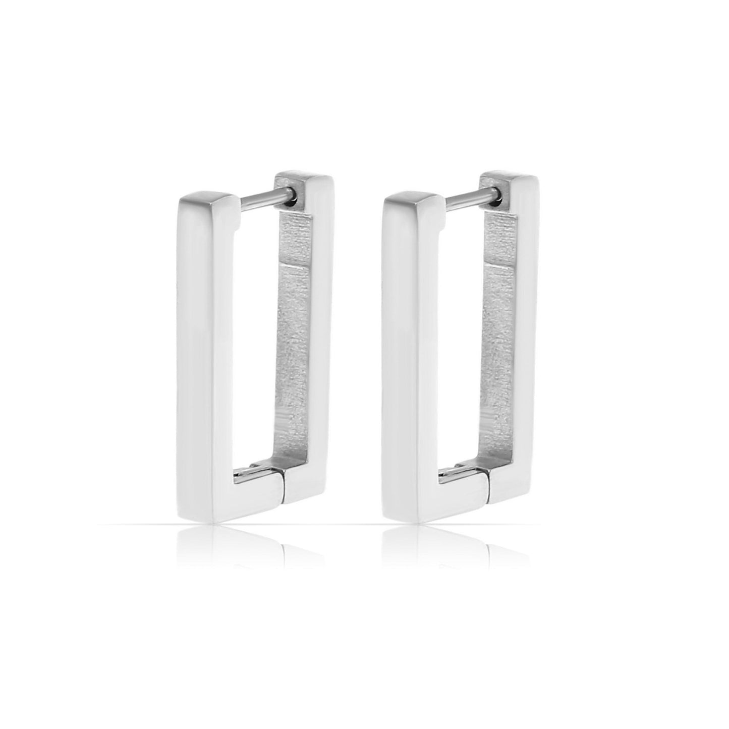 Rechteckige Creolen Gold Edelstahl