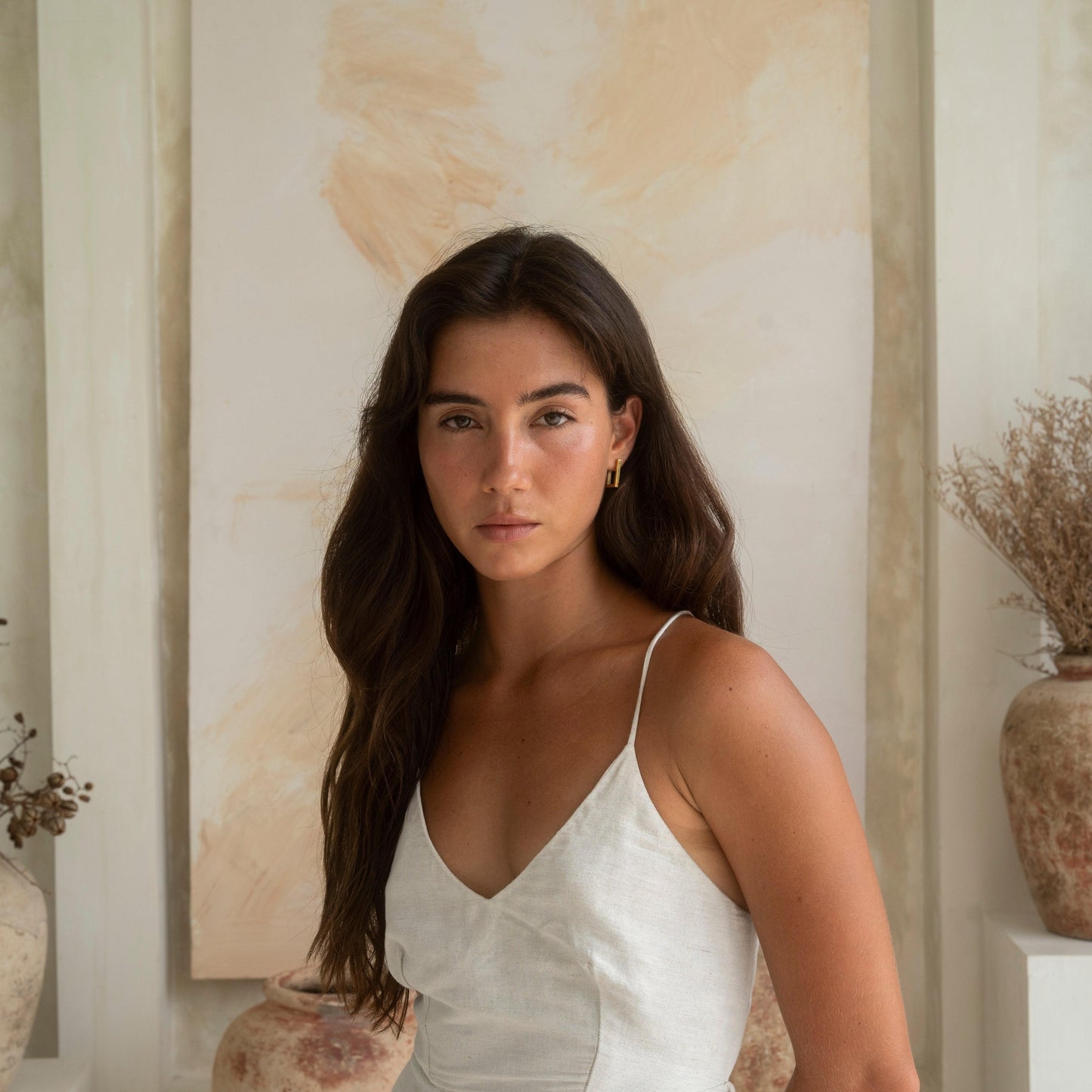 Rechteckige Creolen Gold Edelstahl