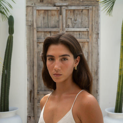 Rechteckige Creolen Gold Edelstahl