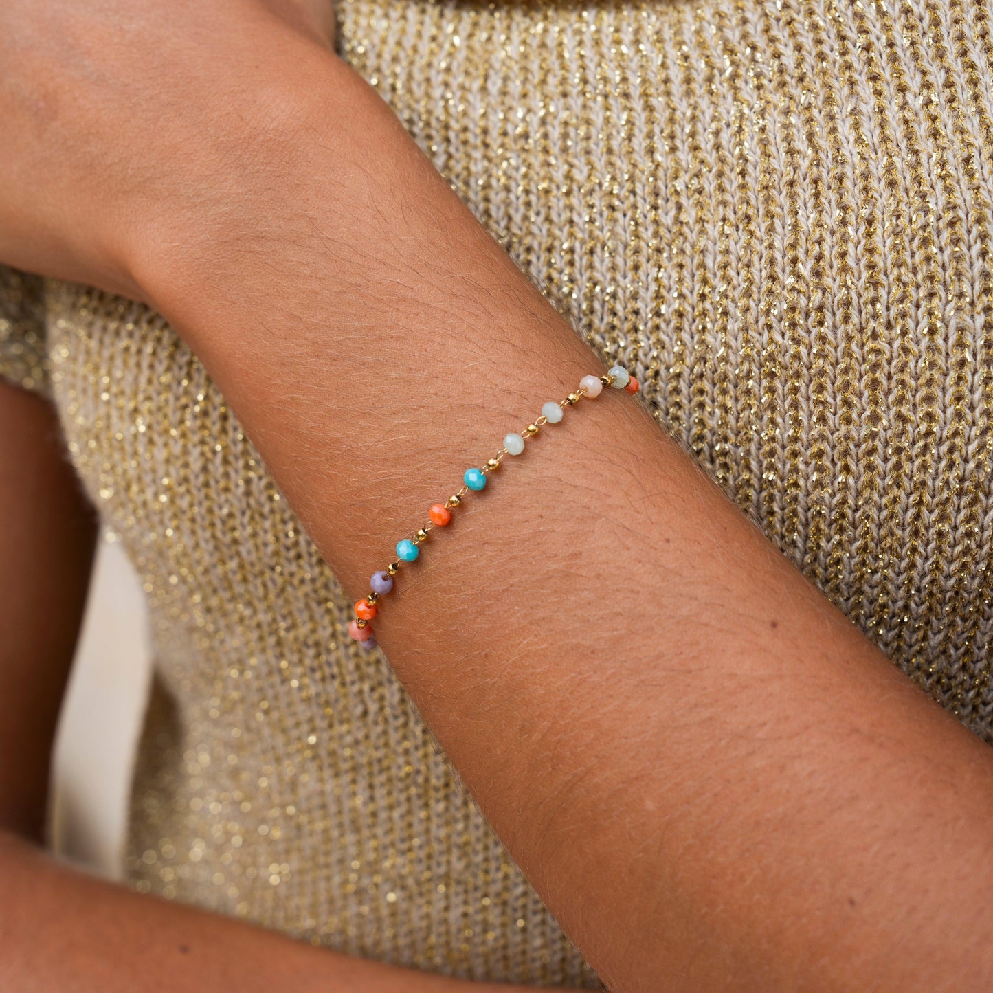 Perlenarmband Gold