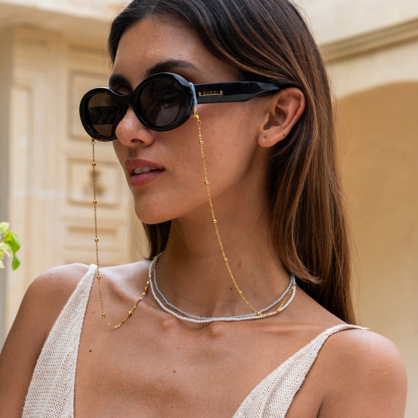 Goldene Brillenkette 18K Vergoldet