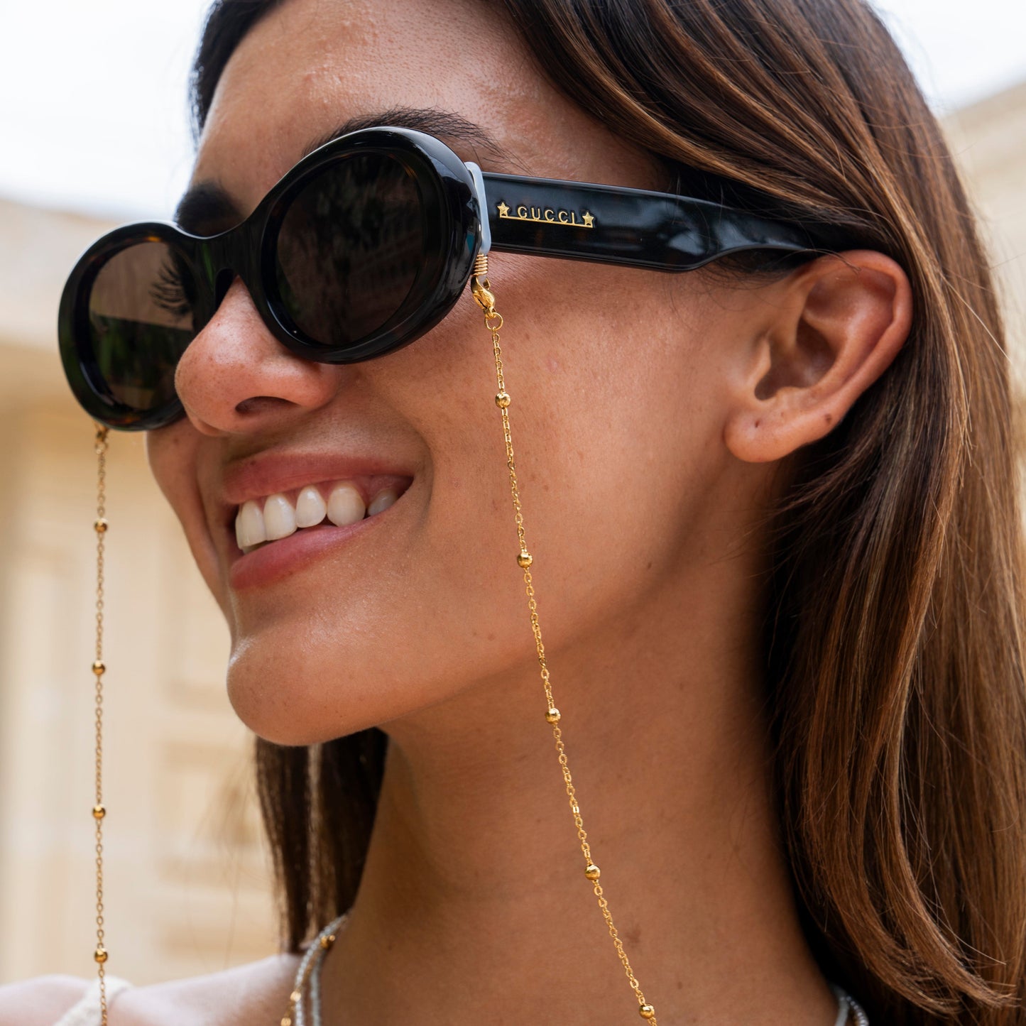 Goldene Brillenkette 18K Vergoldet