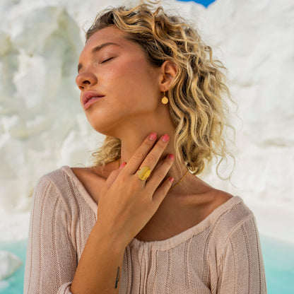 Goldene Sonnen Ohrringe – Edelstahl, 18K Vergoldet, Boho