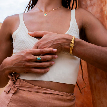 Goldener Boho Armreif – 18K vergoldet & verstellbar