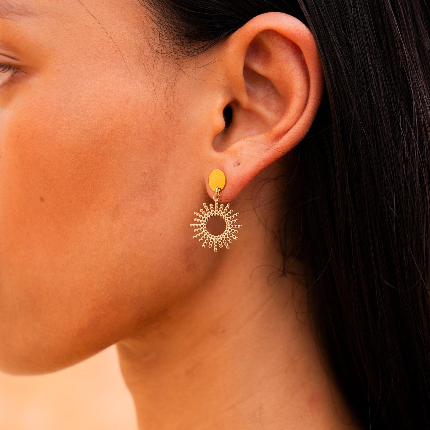 Set Goldene Sonnen Ohrringe – Boho Schmuck