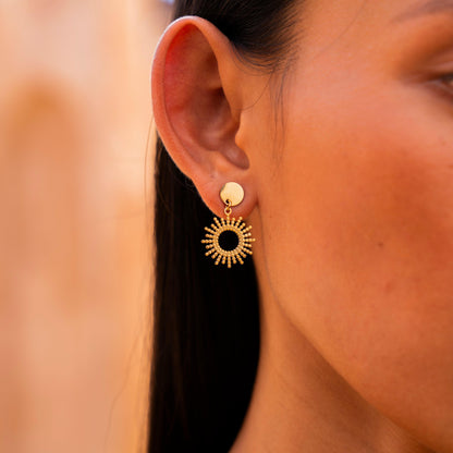 Set Goldene Sonnen Ohrringe – Boho Schmuck