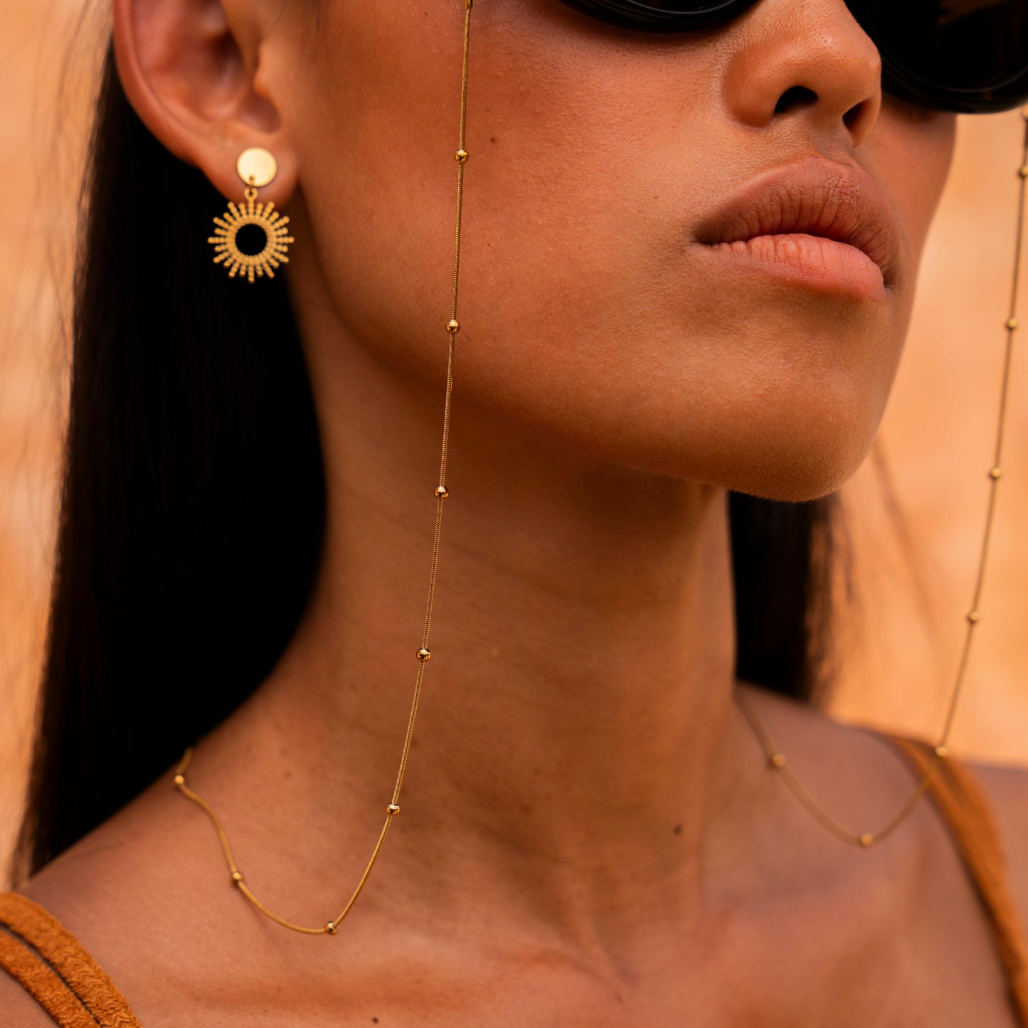 Set Goldene Sonnen Ohrringe – Boho Schmuck