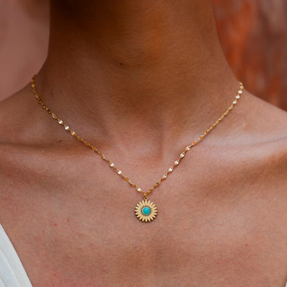 Goldene Sonnenblumen Halskette