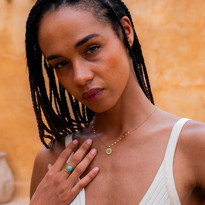 Goldene Sonnenblumen Halskette