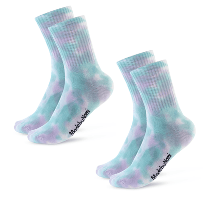 Batik Tennissocken Damen – 2er Set Bunte Retro Socken