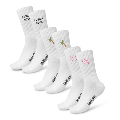 3er Set Socken mit Motiv "On Vacation"